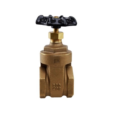 Everflow FIP Heavy Duty Gate Valve with Wheel Handle, Cast Brass 1-1/4" 207T114